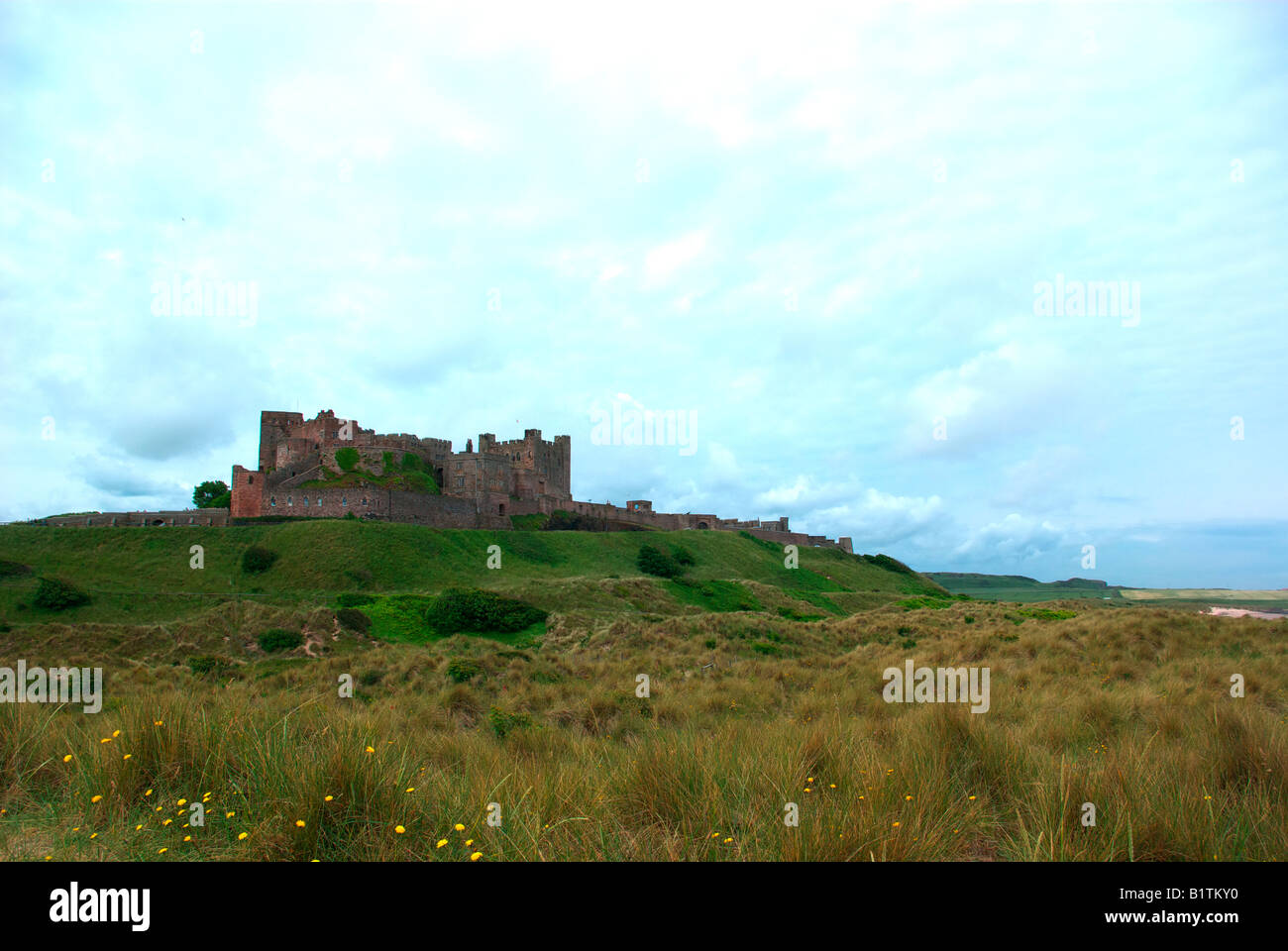Bamburgh Castle in Northumberland, a castle of important historical