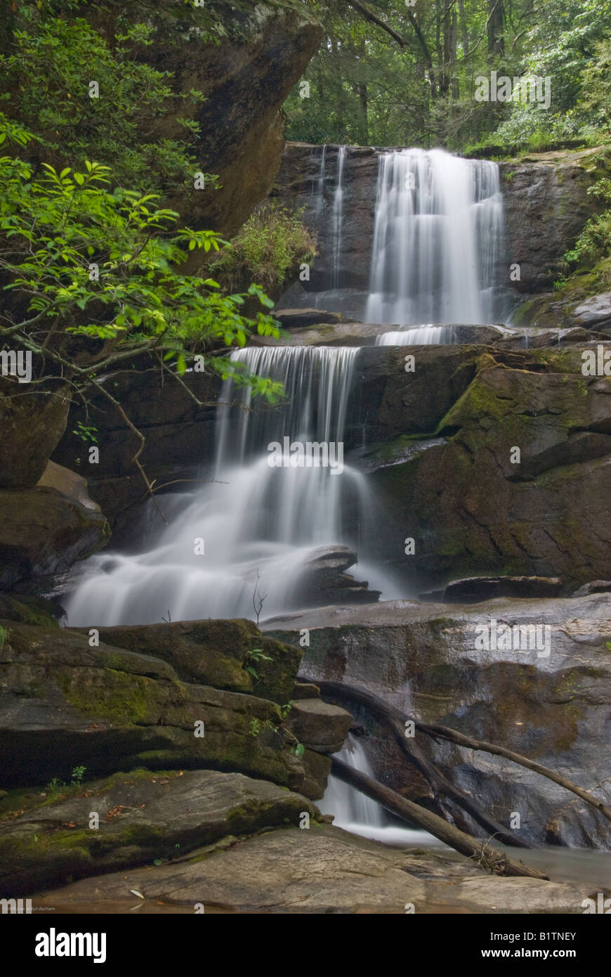 A beautiful and relaxing waterfall in the Blue Ridge Mountains of Western North  Carolina between Asheville and Hendersonville Stock Photo - Alamy, image size:870x1390