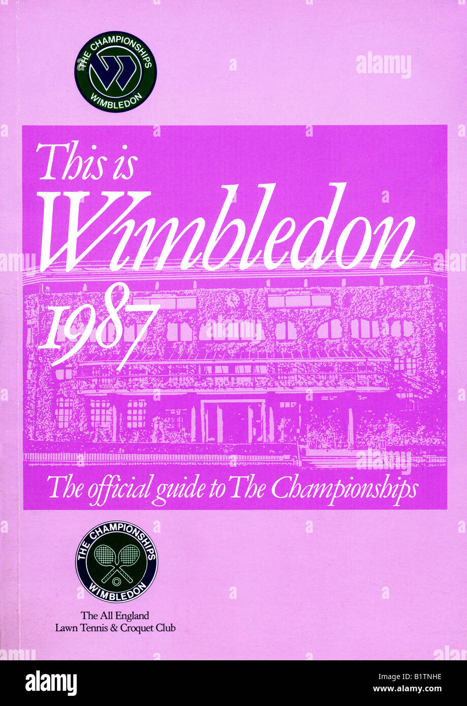 Wimbledon Lawn Tennis Championship Guide and Programme 1987 FOR EDITORIAL USE ONLY Stock Photo