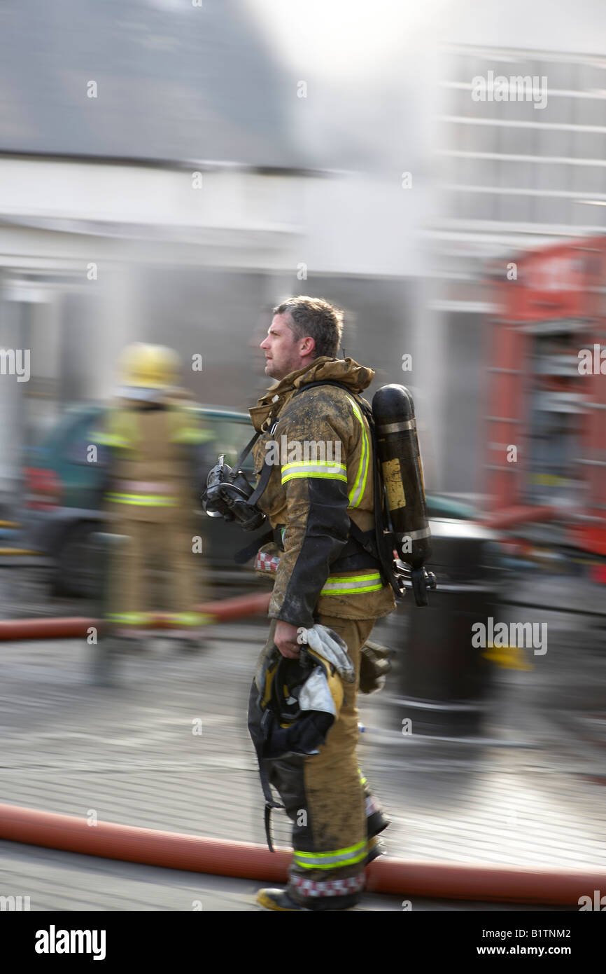 Firefighters, Reykjavik Iceland Stock Photo