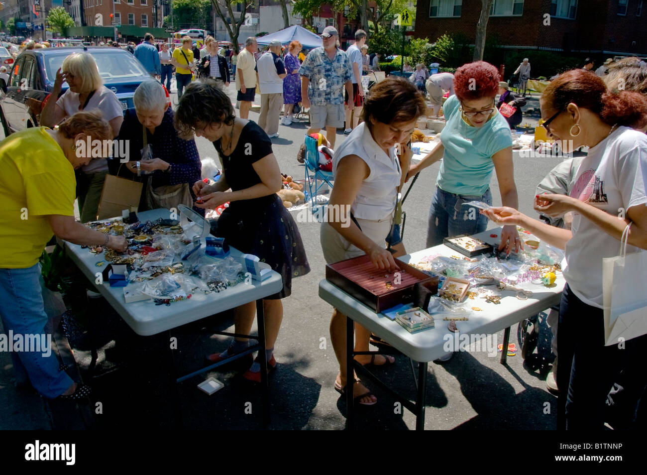 Giant flea market in the NYC neighborhood of Chelsea Stock Photo