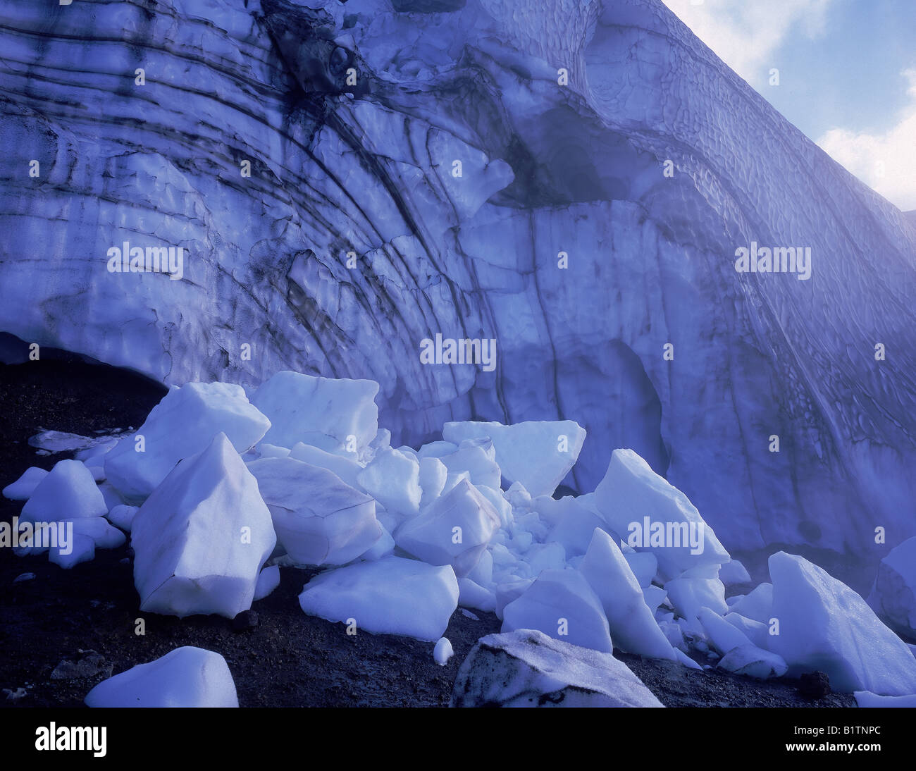Ice Blocks, Hrafntinnusker, Iceland Stock Photo Alamy