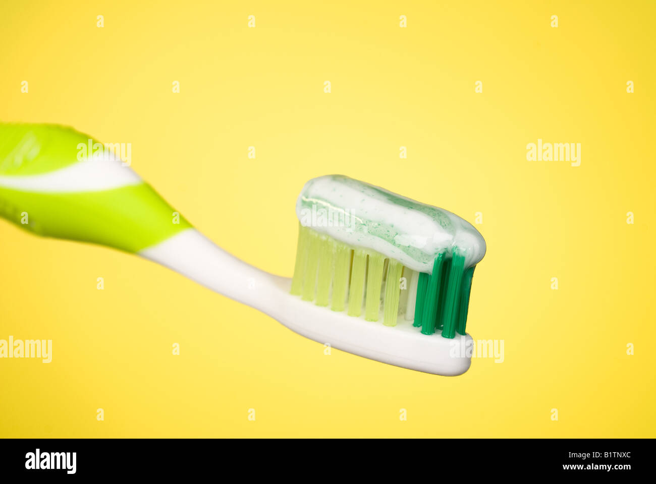 Toothbrush with toothpaste isolated shows the essentials for healthy