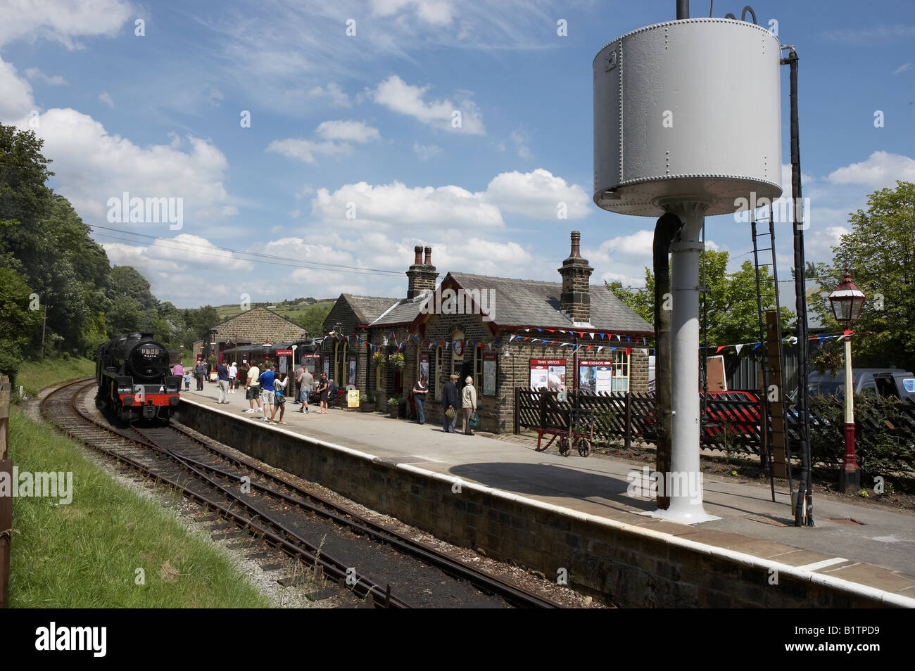OXENHOPE STATION KEIGHLEY AND WORTH VALLEY STEAM RAILWAY SUMMER oxenhope-station-keighley-and-worth-valley-steam-railway-summer