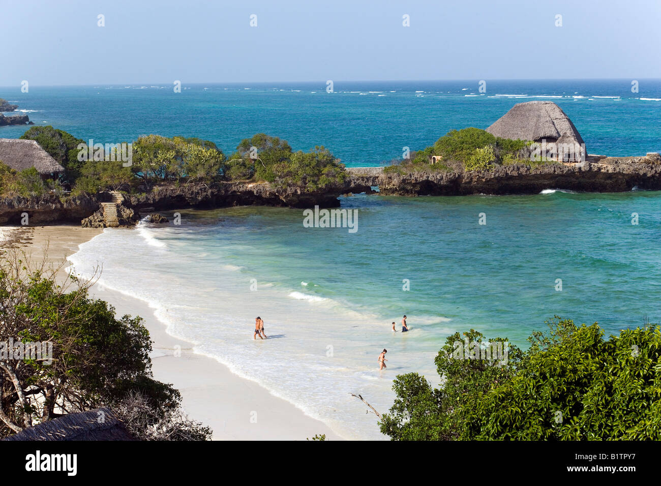 Tourists at beach The Sands Chale Island Coast Kenya Stock Photo Alamy