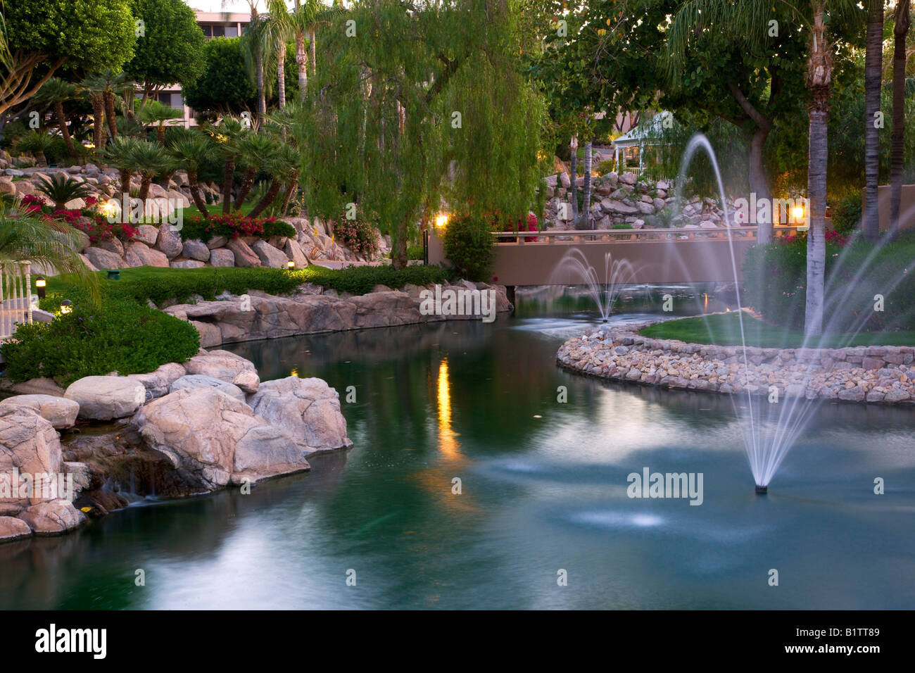 The ponds at the Phoenician Resort in Scottsdale Arizona Stock Photo