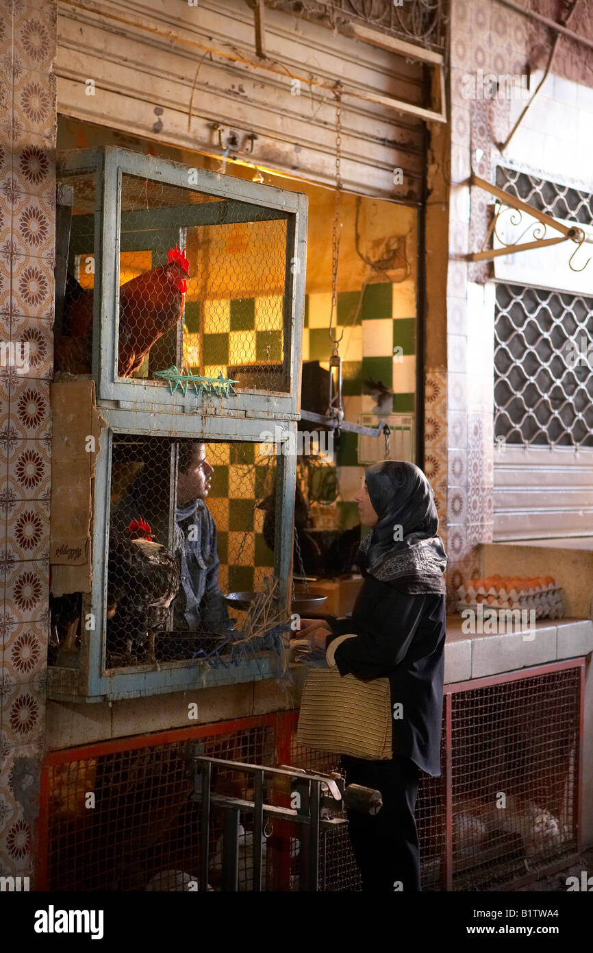 Street Scene, Jemaa el Fna Place, Marrakech, Morocco Stock Photo