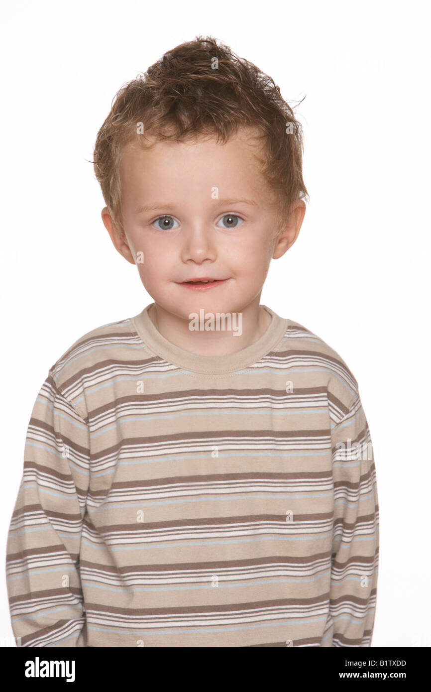 smiling child on white background boy Stock Photo - Alamy