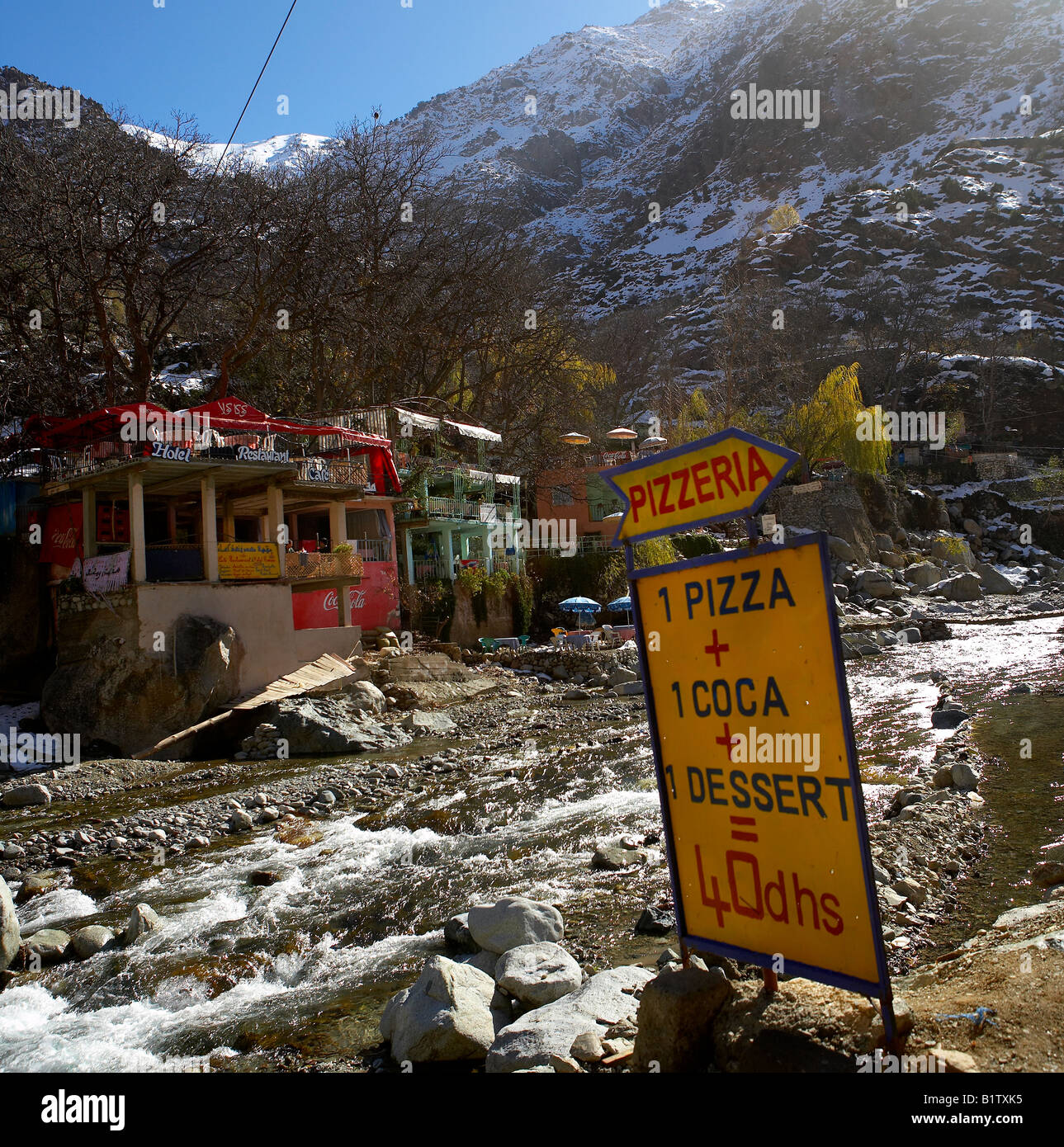 Pizza stand, Atlas Mountains,  Morocco Stock Photo