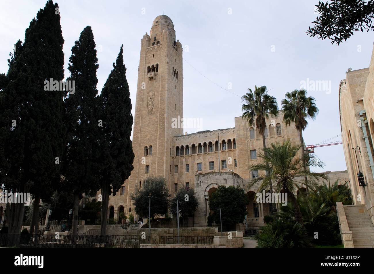 The beautiful YMCA building stands as a famous landmark in Jerusalem Stock Photo