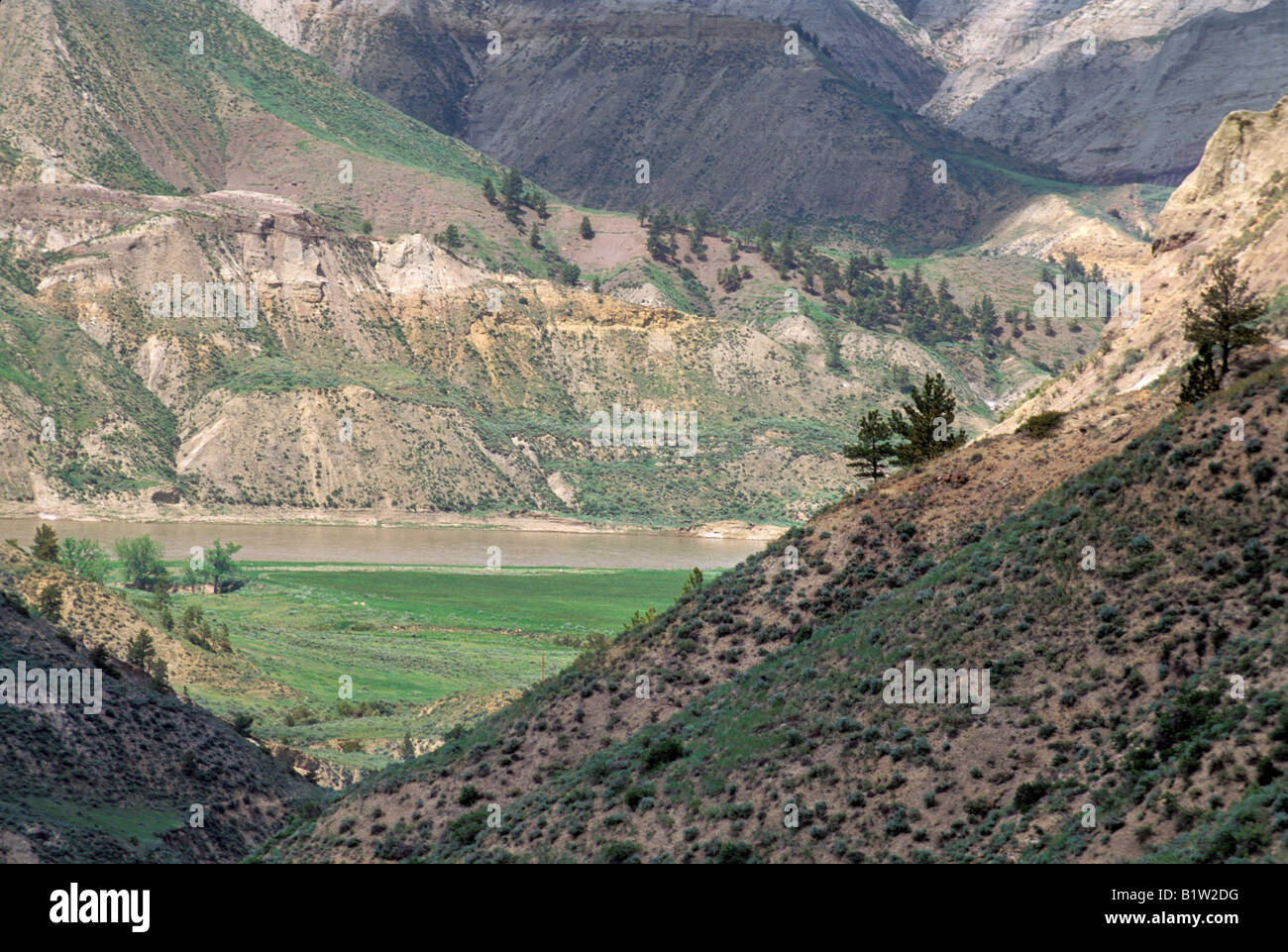 Missouri Breaks backcountry of the Missouri River first described by Lewis and Clark in Montana. Photograph Stock Photo