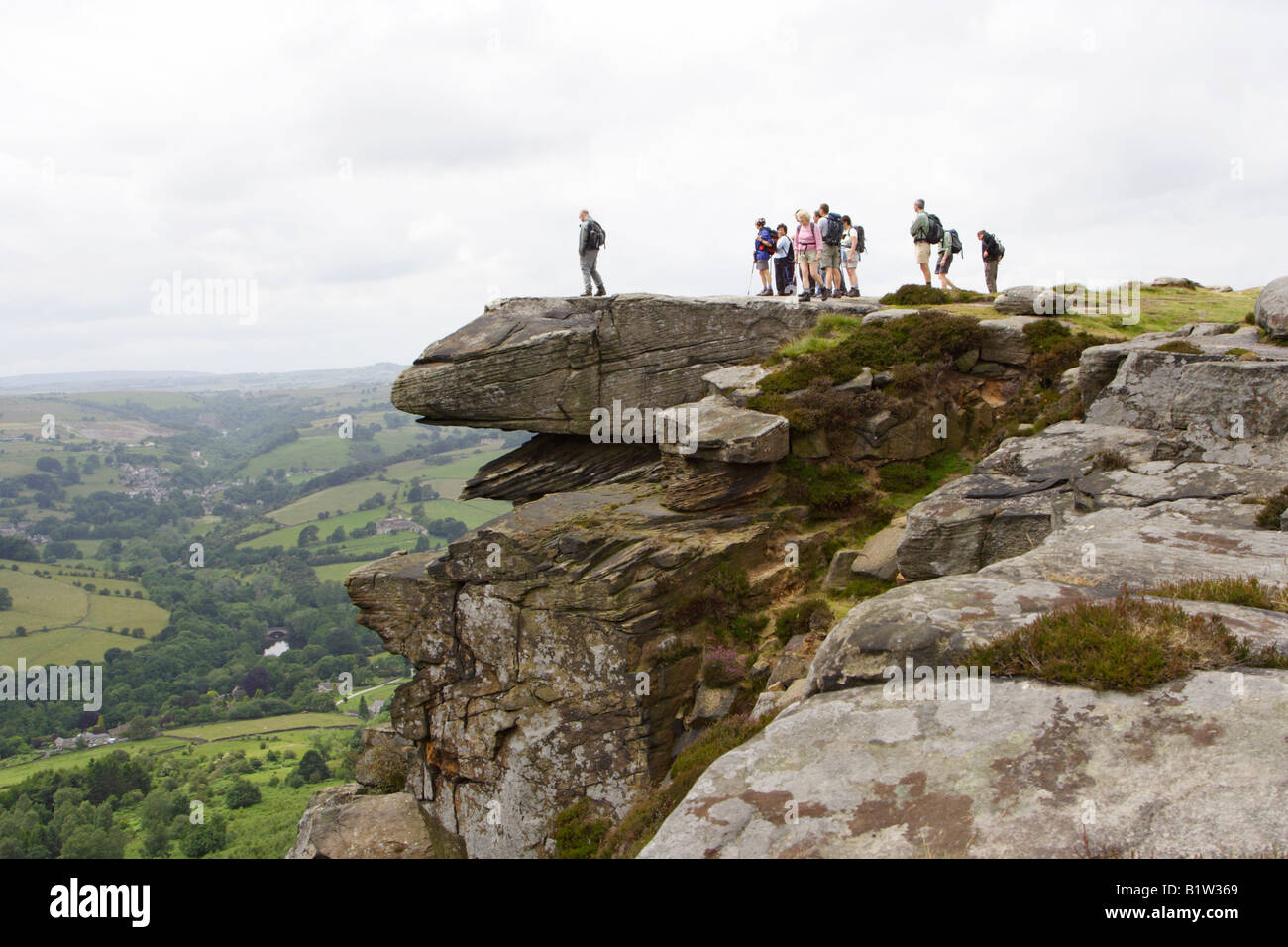 walkers in the peak district, UK Stock Photo