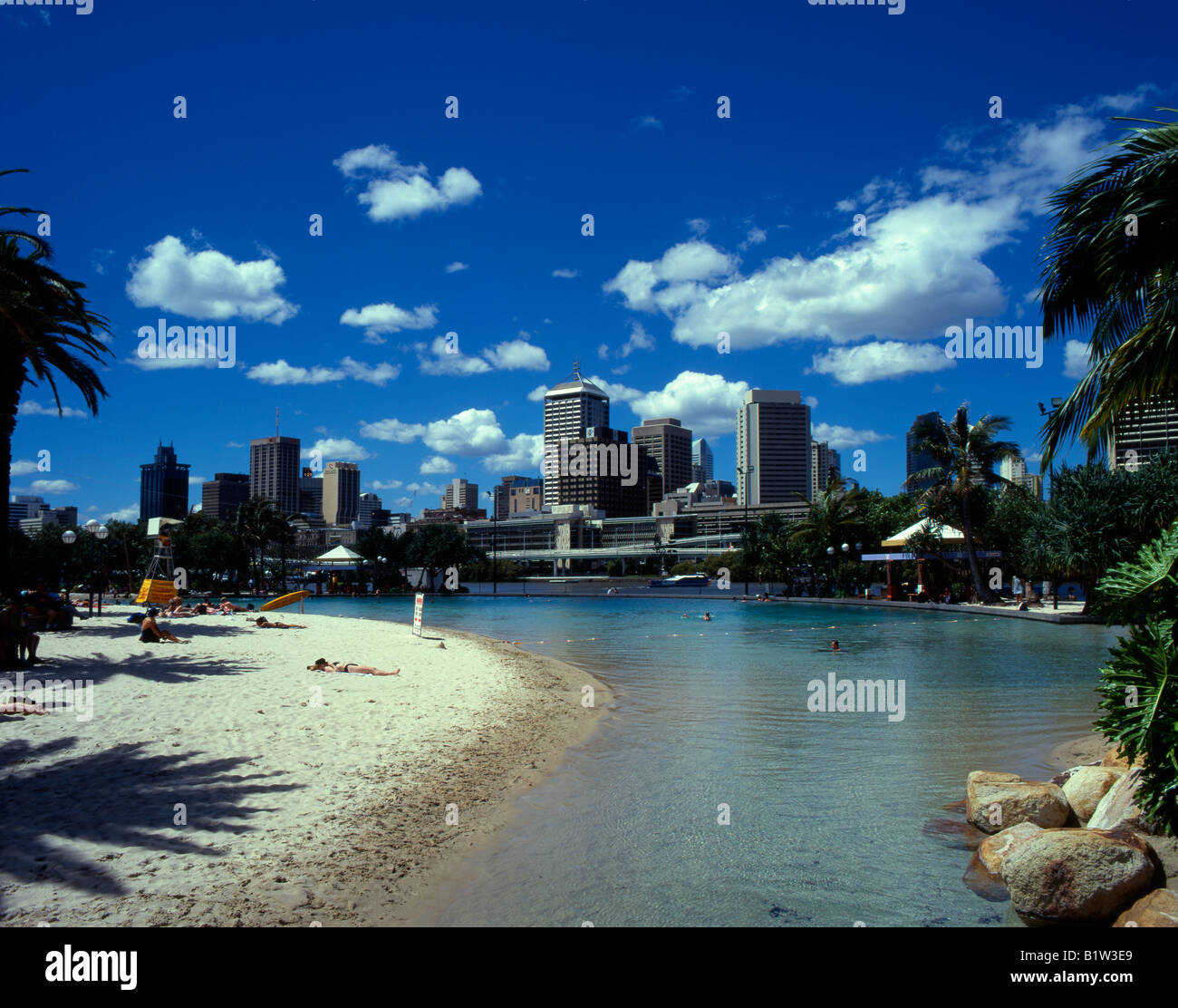 South Bank Parklands beach, Brisbane, Queensland, Australia Stock Photo