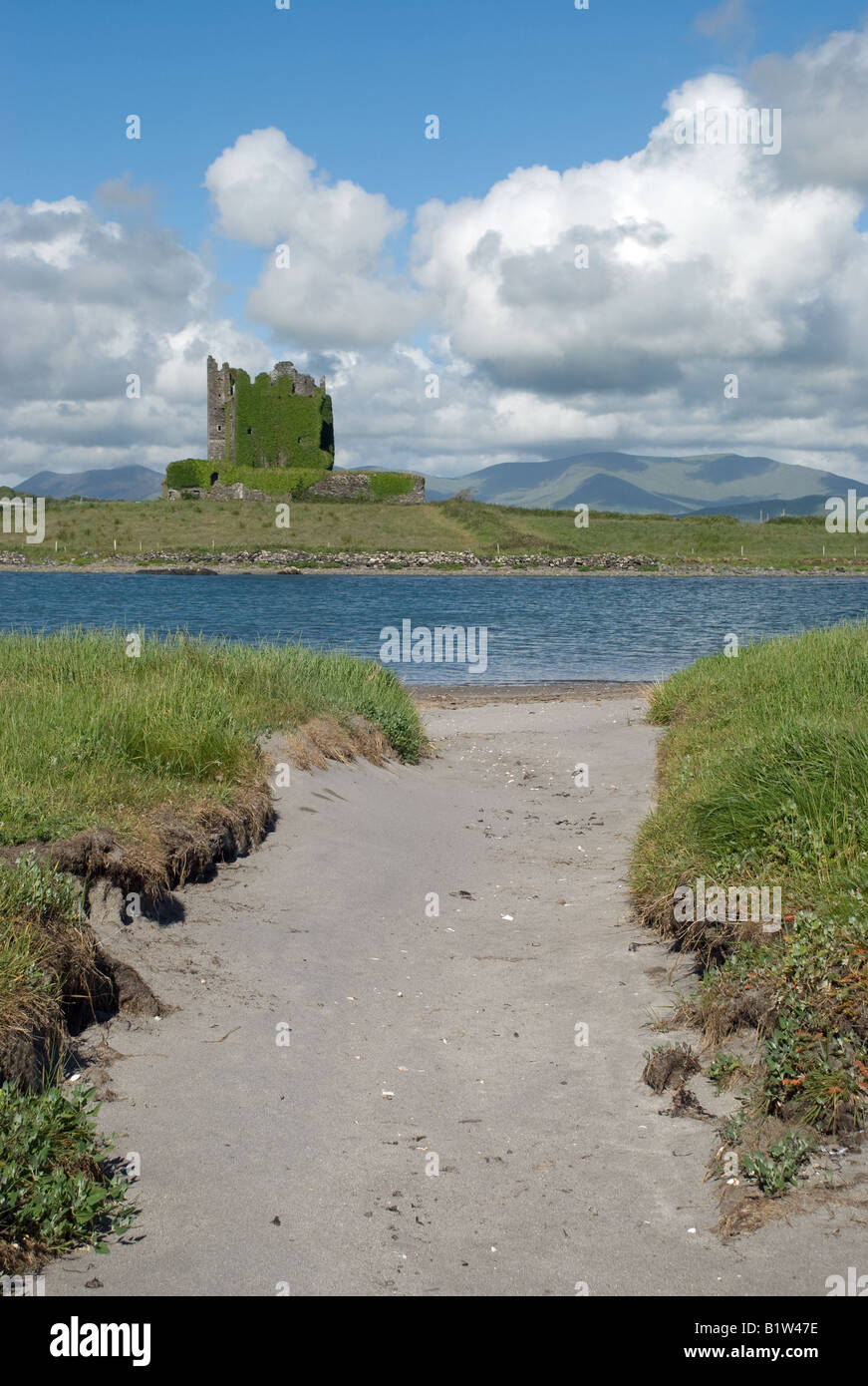 Ballycarbery Castle, Cahirciveen, Co Kerry, Ireland. Stock Photo
