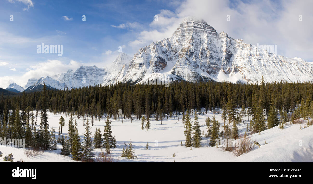 Canada Alberta Banff National Park Icefield parkway Mount Chephren Stock Photo