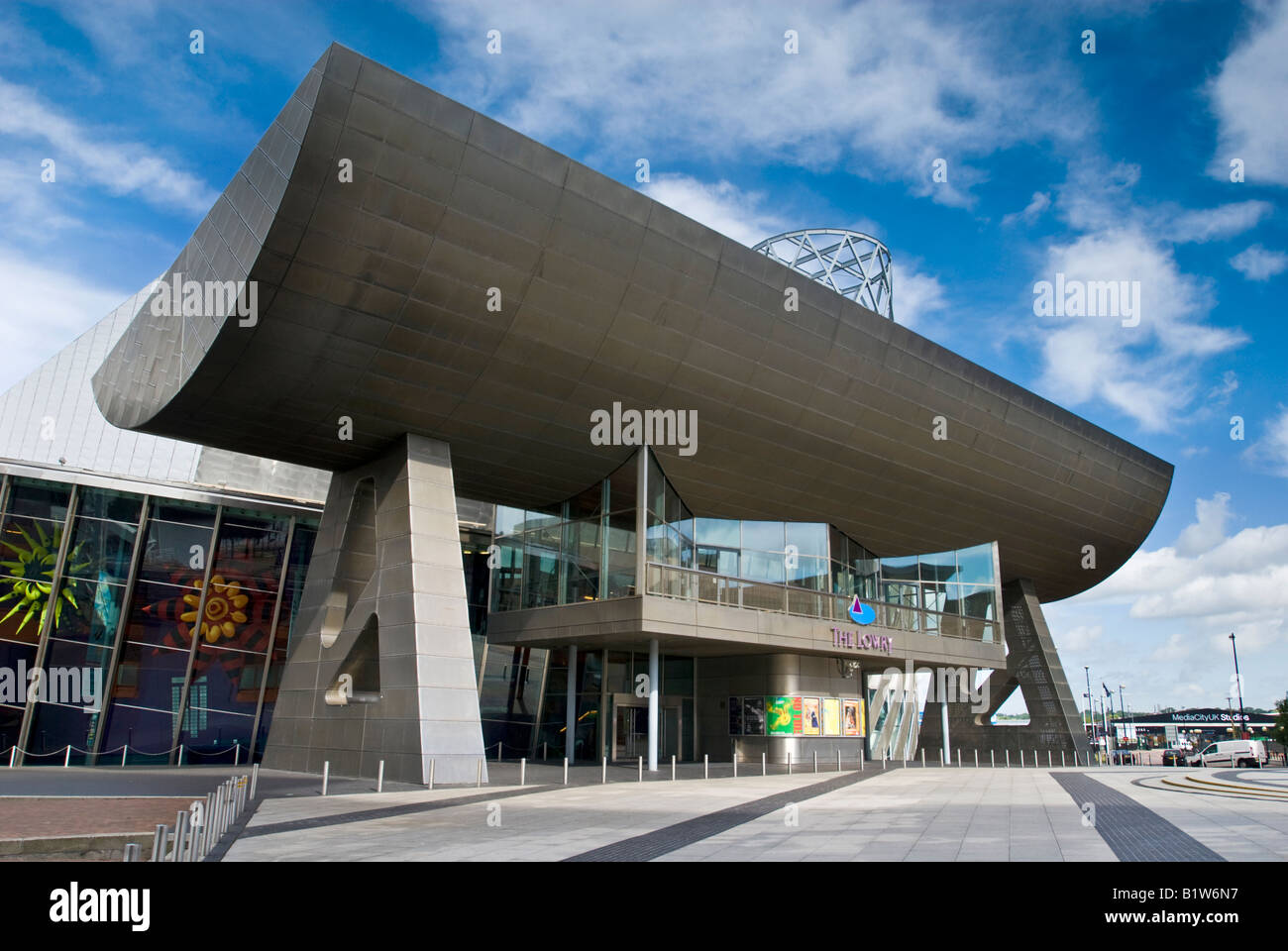 Salford Quays The entrance to the Lowry theatre and art gallery. Stock Photo