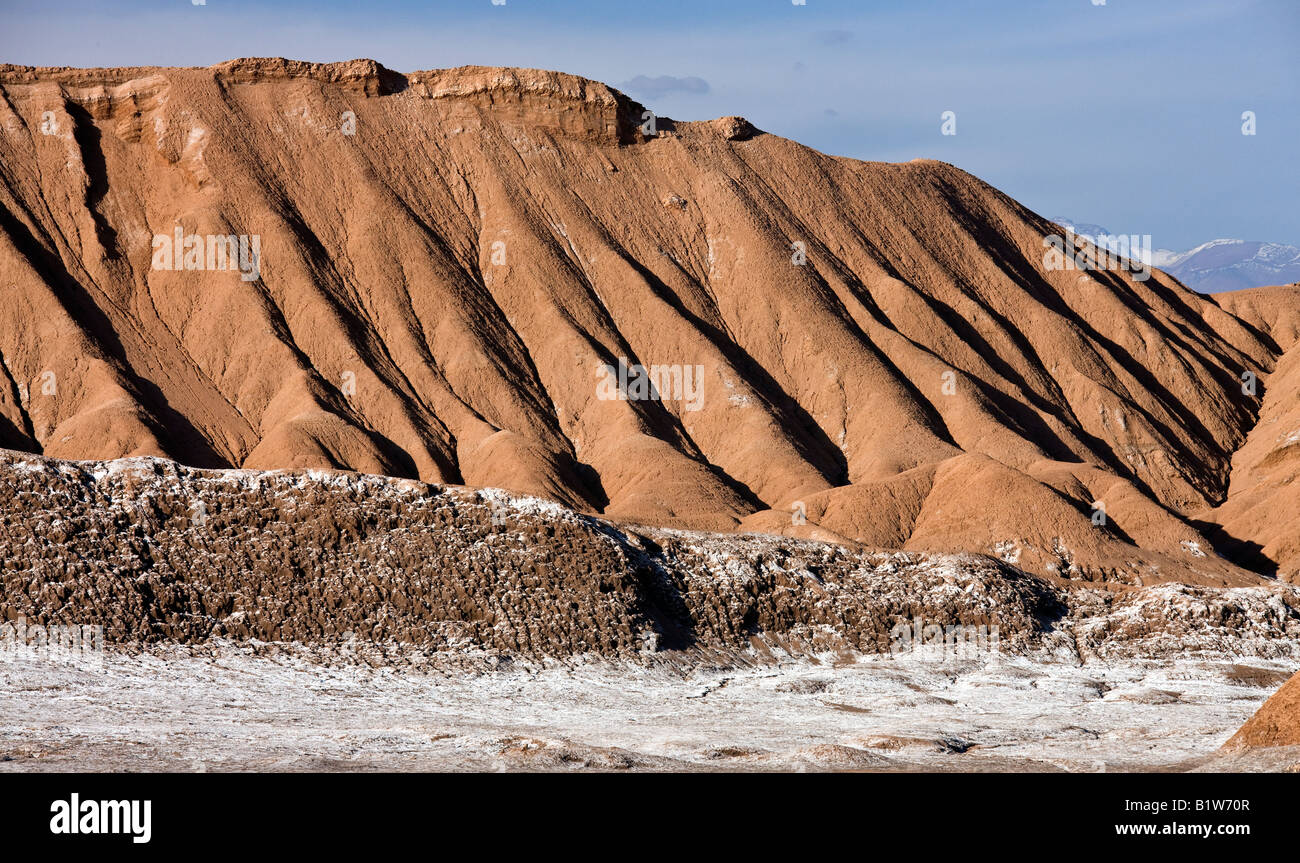 Geology - Water erosion of soft sedimentary rock in the Atacama Desert in Chile Stock Photo