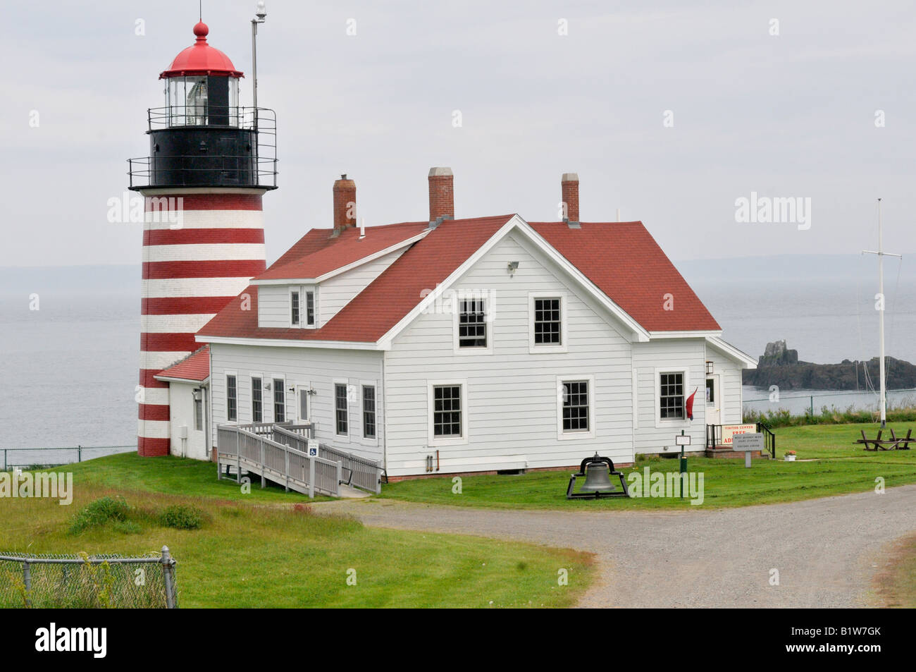 The West Quoddy Head Light near Lubec, Maine, US is the eastern most