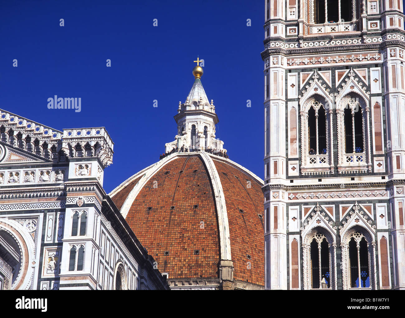Duomo and Campanile Abstract close up Florence Firenze Tuscany Italy Stock Photo