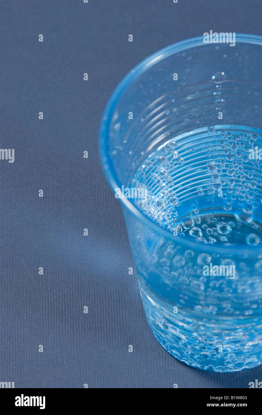 sparkling water in plastic cup Stock Photo Alamy