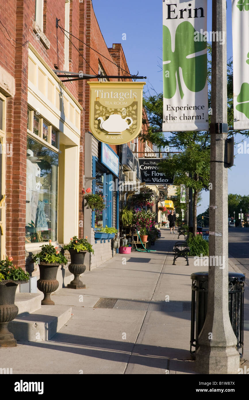 Downtown sidewalk. Erin, Ontario, Canada Stock Photo Alamy