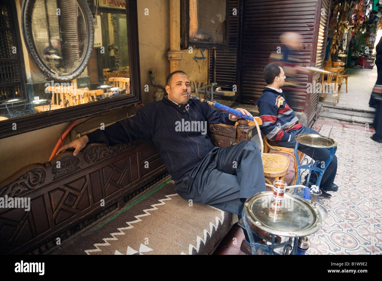 Cairo, Egypt, Africa. Fishawi s coffeehouse in Khan al Khalili Islamic Cairo Stock Photo