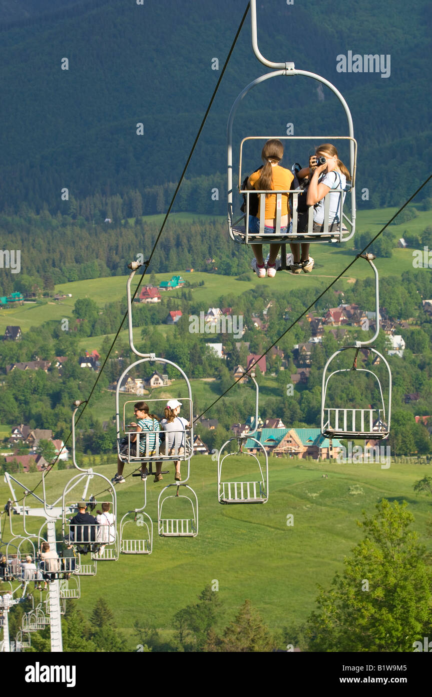 Chair lift from Zakopane to Gubalowka Zakopane Podhale region Poland