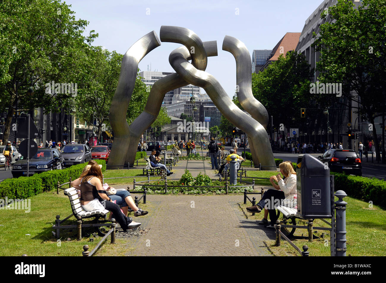 tauentzienstrasse sculpture metal berlin germany german travel tourism city urban capital deustch deustchland Stock Photo