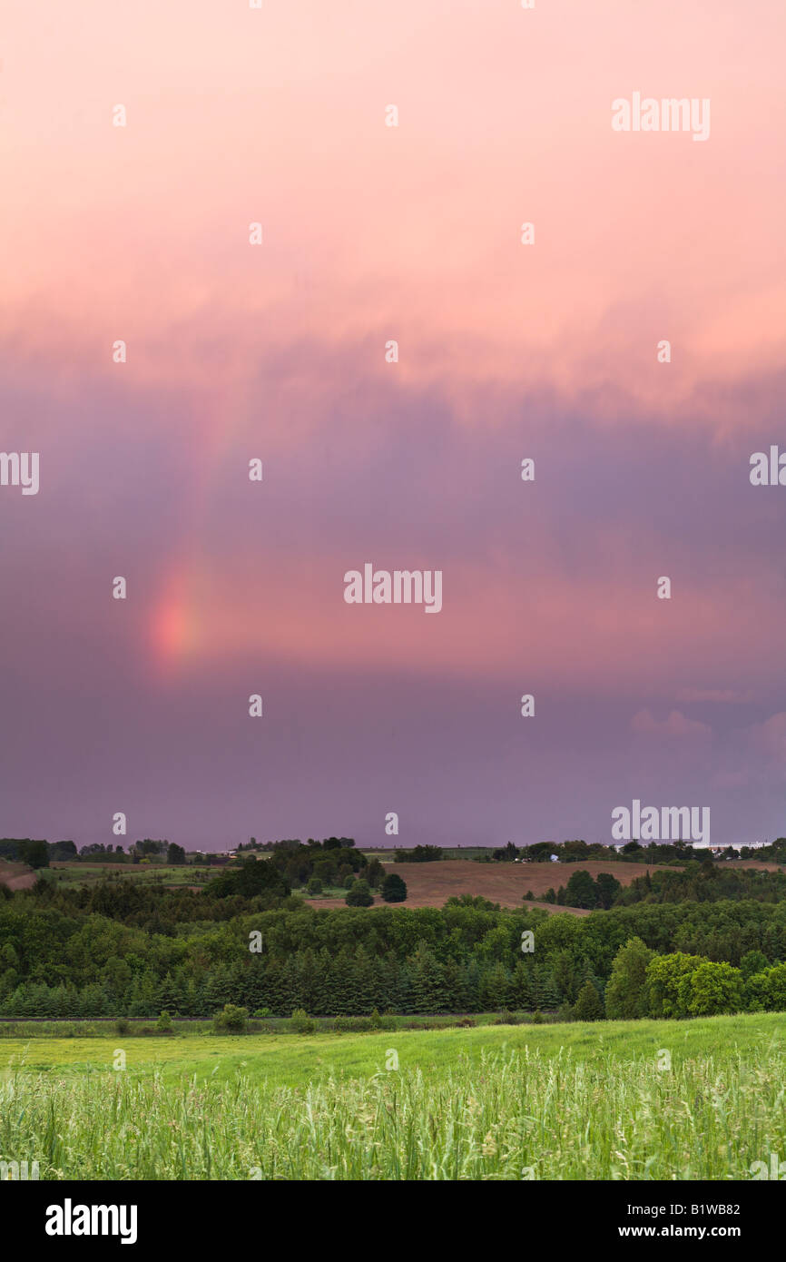 Colour after the Storm on Main Street North, Newmarket, Ontario, Canada Stock Photo