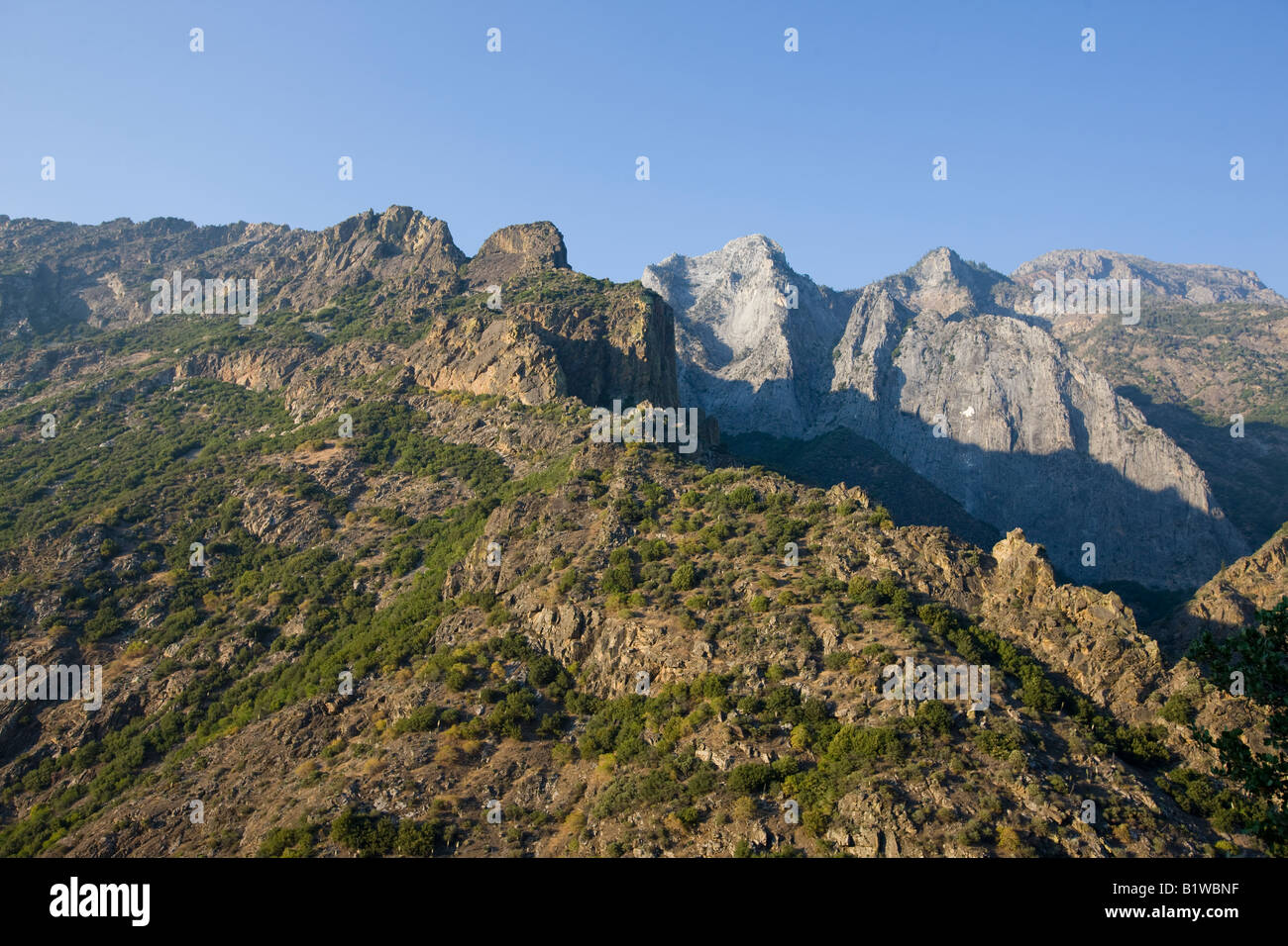 King Rocks California Rock formations carved by the Kings River, part of Kings Canyon, near ...
