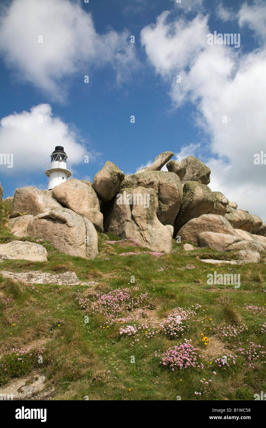 peninnis head lighthouse st marys Isles of Scilly Stock Photo