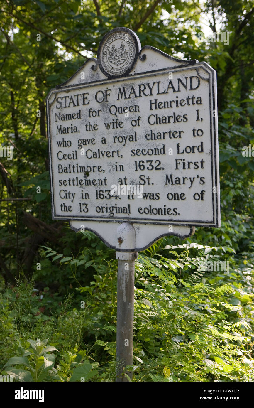 West Virginia historical marker about Maryland at the West Virginia and