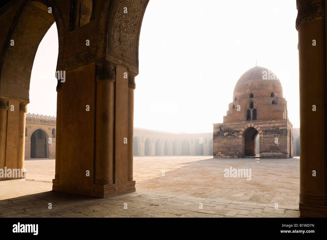 Cairo, Egypt. Mosque Of Ibn Tulun, Ablutions Fountain In Courtyard ...