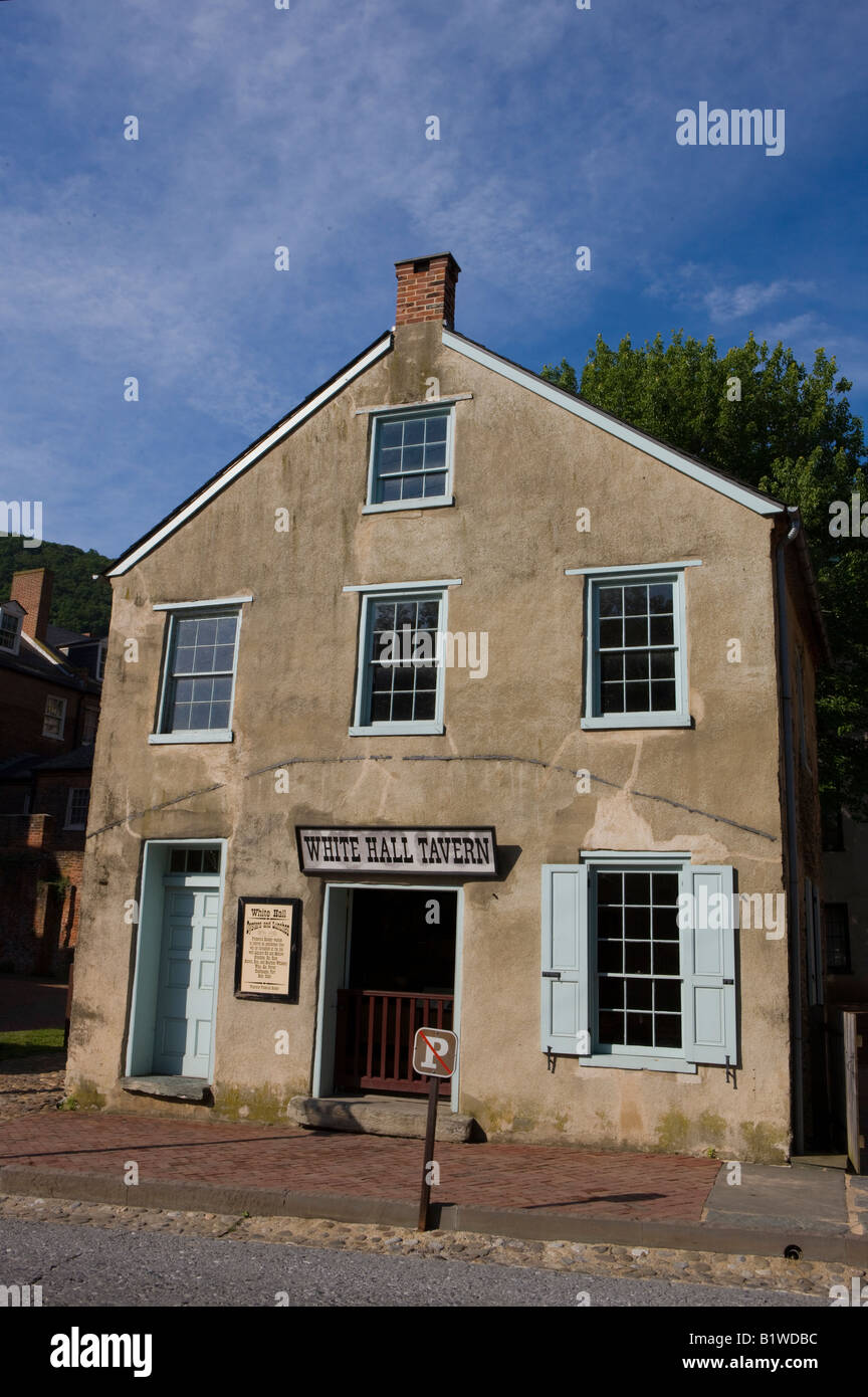 The White Hall Tavern, located on Potomac Street, Harpers Ferry National Historical Park, Harpers Ferry, West Virginia. Stock Photo