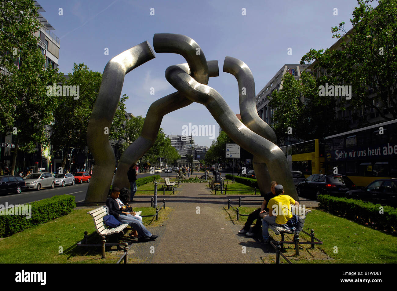 tauentzienstrasse sculpture metal berlin germany german travel tourism city urban capital deustch deustchland Stock Photo