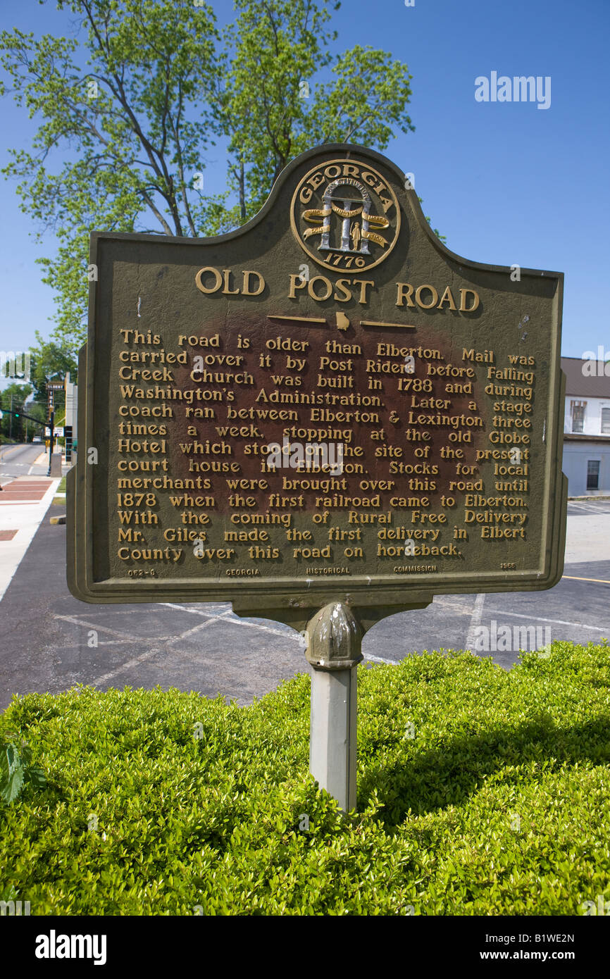 Historical Marker Old Post Road Stock Photo Alamy