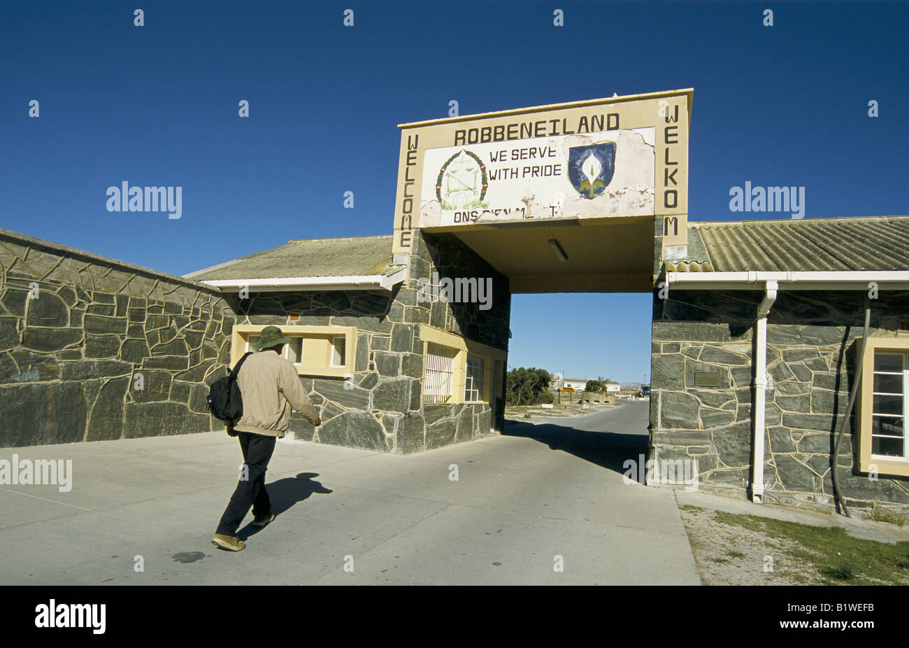 Entrance to Robben island prison Cape Town, South Africa Stock Photo
