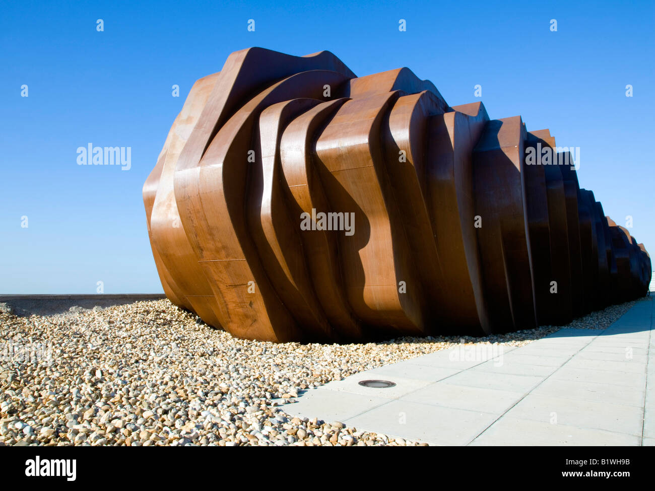 ENGLAND West Sussex Littlehampton Beach Rusted metal seafood restaurant ...