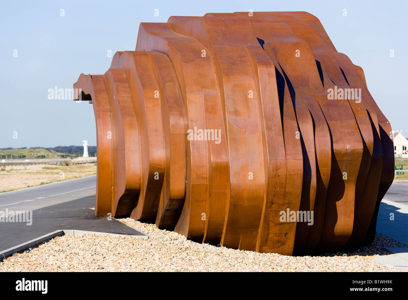 ENGLAND West Sussex Littlehampton Beach Rusted metal seafood restaurant ...