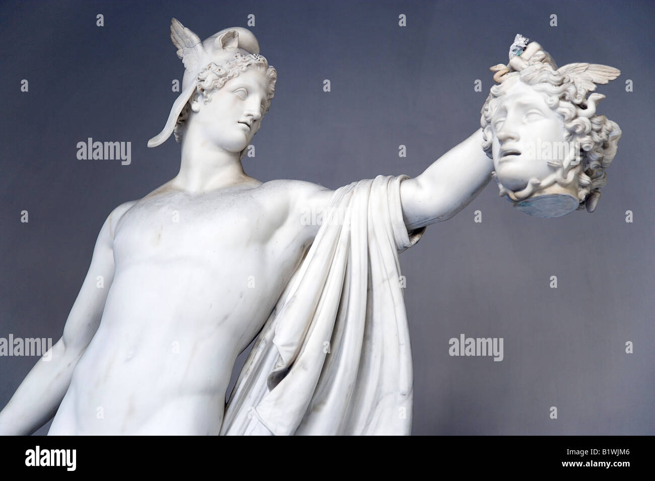 ITALY Lazio Rome Vatican City Museum Belevdere Palace Marble statue of Perseus holding severed head of Medusa by Antonio Canova Stock Photo