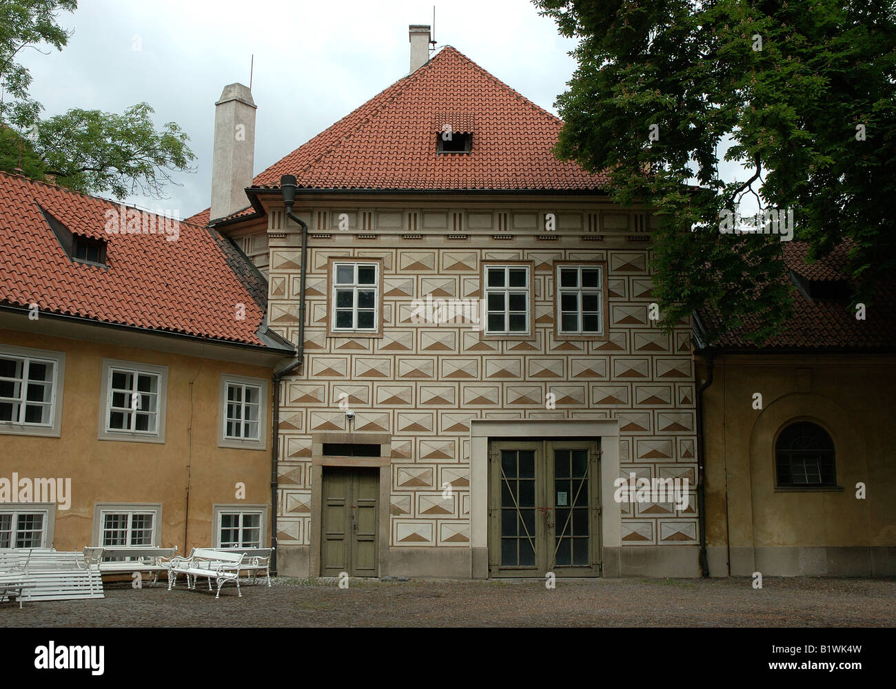 Wall Decoration; Graffito; design; Castle precinct; Prague ;Czech Republic; Eastern Europe Stock Photo