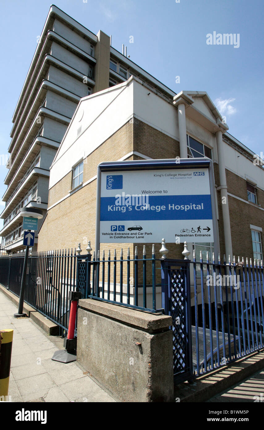 A sign advertising the King's College Hospital NHS Foundation Trust