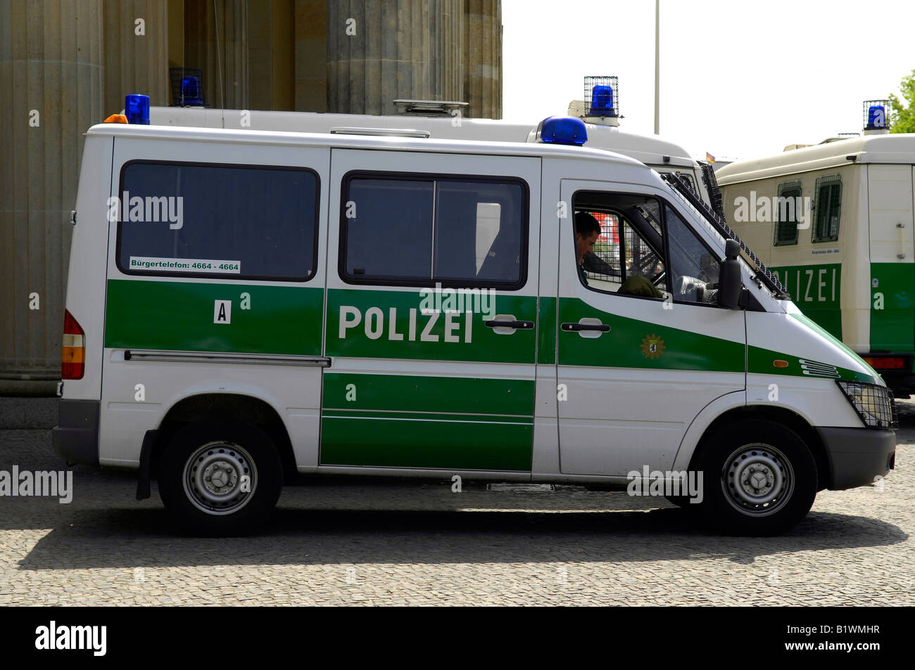 german deutsche polizei van wagon vehicle riot squad motor berlin  deutschland law police Stock Photo - Alamy