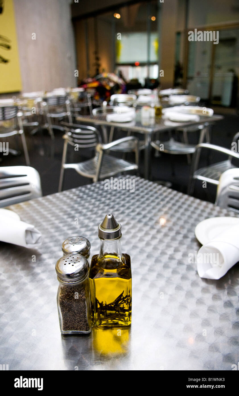 cafe table setting Stock Photo Alamy