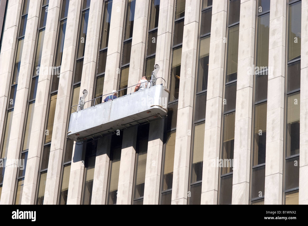 Rockefeller Center, Window cleaner Stock Photo Alamy