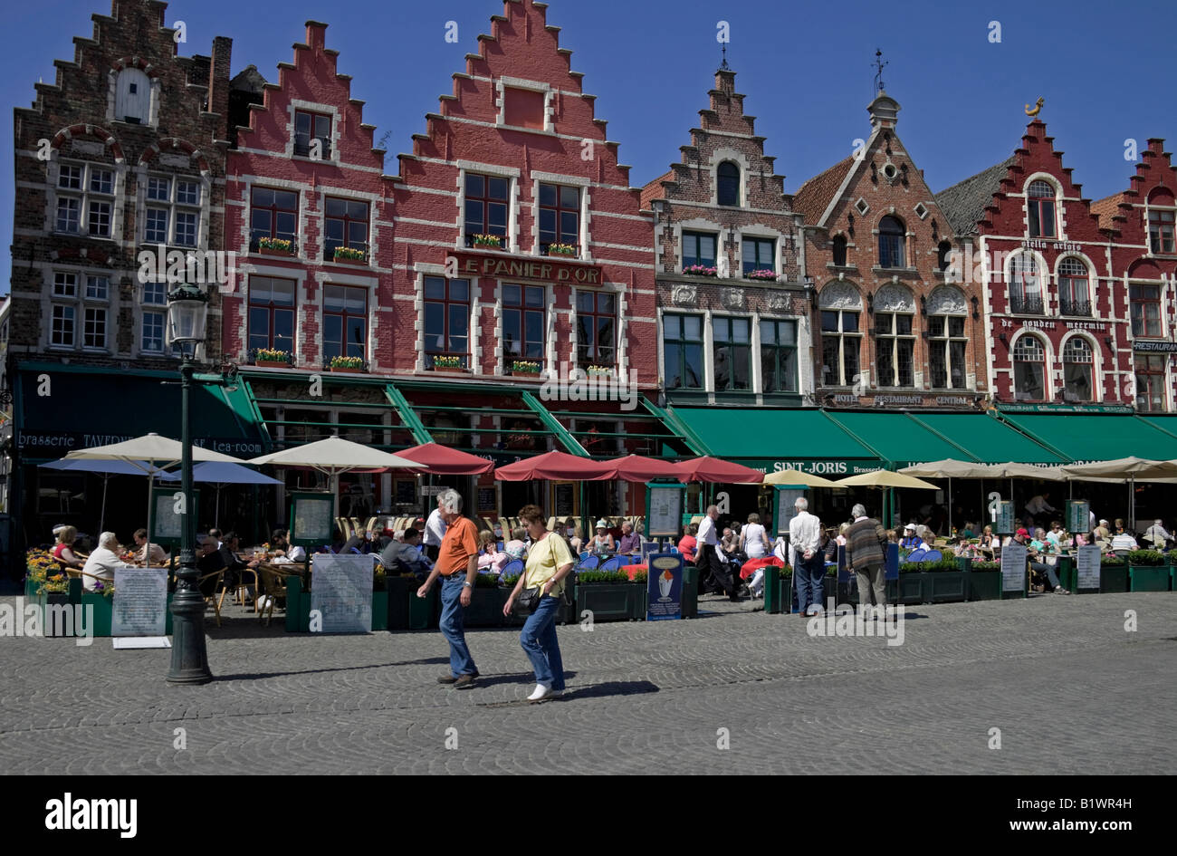 Restaurants, Markt, Bruges, Belgium Flanders, Europe Stock Photo Alamy