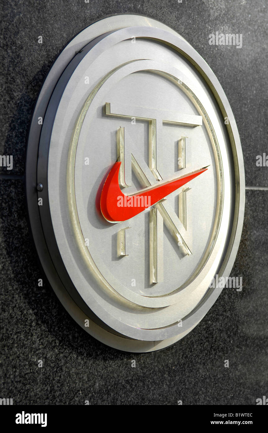 nike swoosh american sportswear logo brand niketown store kufürstendam  ku-dam berlin germany deutschland horizontal Stock Photo - Alamy