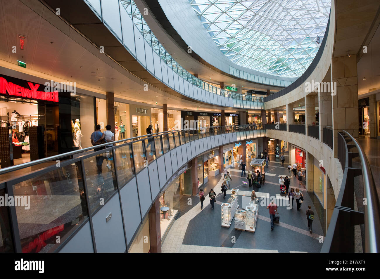 Modern shopping centre ZLOTE TARASY Warsaw Poland Stock Photo - Alamy