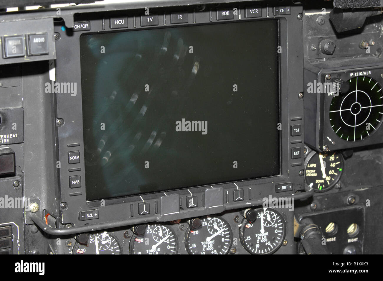 Aircraft multifunction display. Stock Photo