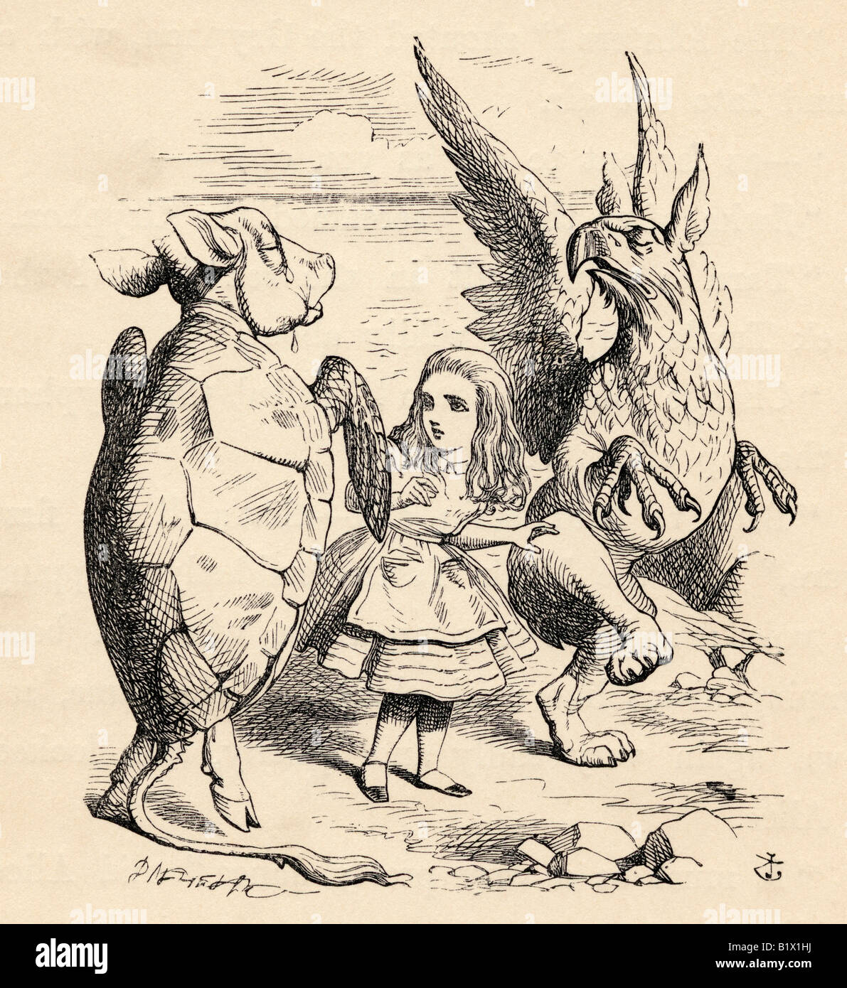 Alice gryphon mock turtle hi-res stock photography and images - Alamy